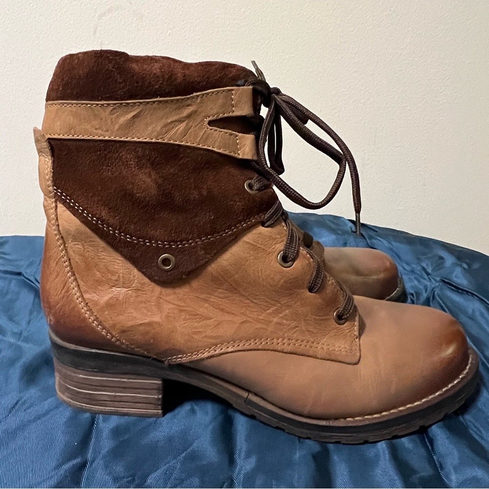 Brown combat style boots
